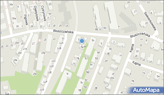 Warszawa, Bluszczańska, 7A, mapa Warszawy