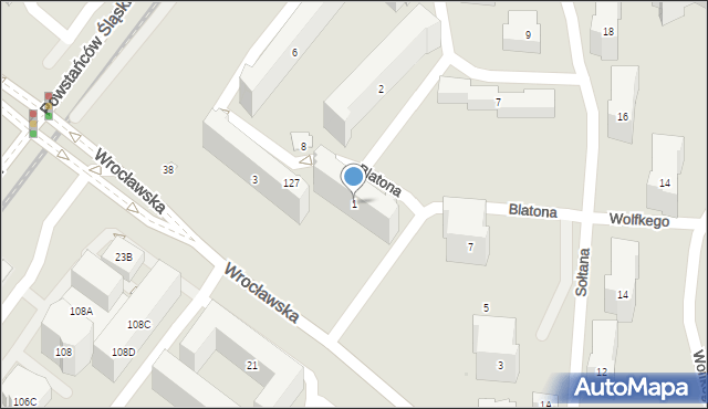 Warszawa, Blatona Jana, 1, mapa Warszawy