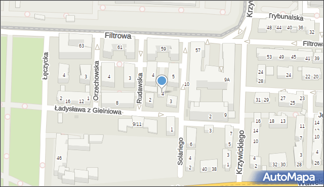 Warszawa, bł. Ładysława z Gielniowa, 4, mapa Warszawy