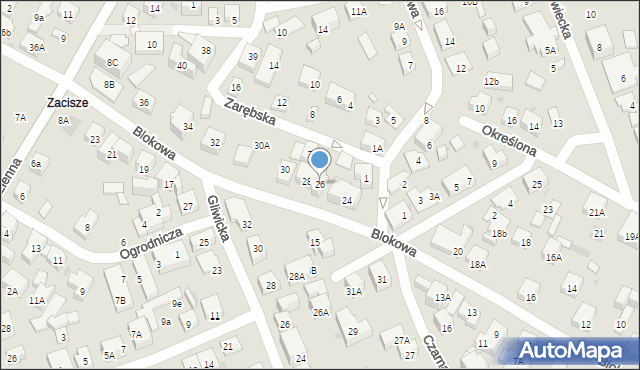 Warszawa, Blokowa, 26, mapa Warszawy