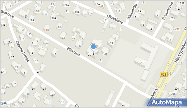 Warszawa, Blokowa, 4, mapa Warszawy