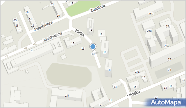 Warszawa, Bliska, 13, mapa Warszawy