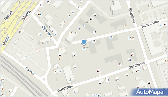 Warszawa, Bluszczowa, 16, mapa Warszawy