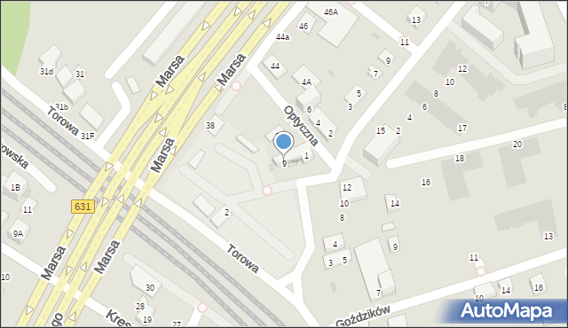 Warszawa, Bluszczowa, 9, mapa Warszawy