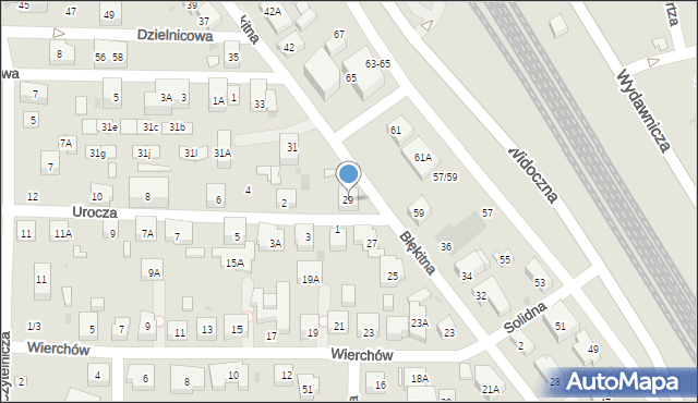 Warszawa, Błękitna, 29, mapa Warszawy