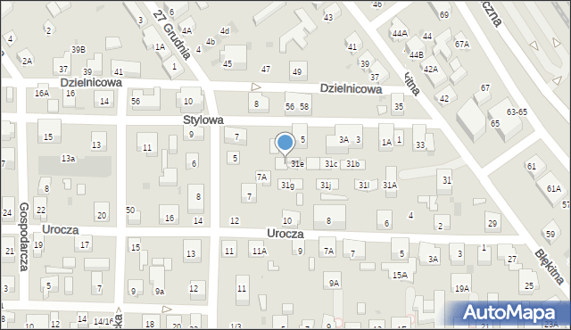Warszawa, Błękitna, 31f, mapa Warszawy