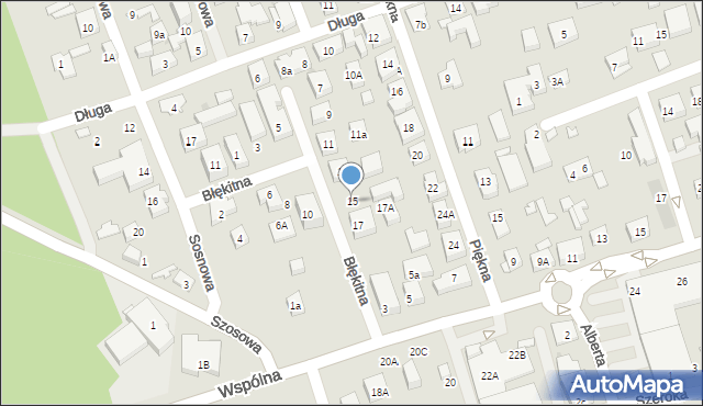 Warszawa, Błękitna, 15, mapa Warszawy