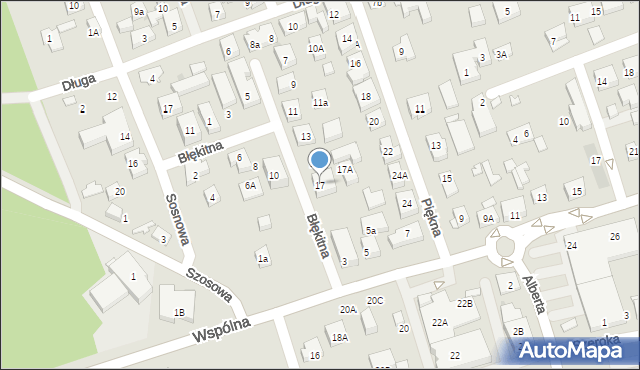 Warszawa, Błękitna, 17, mapa Warszawy