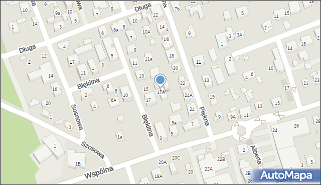 Warszawa, Błękitna, 17A, mapa Warszawy