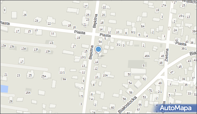 Wasilków, Błękitna, 16A, mapa Wasilków