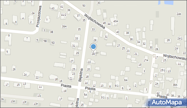 Wasilków, Błękitna, 24, mapa Wasilków