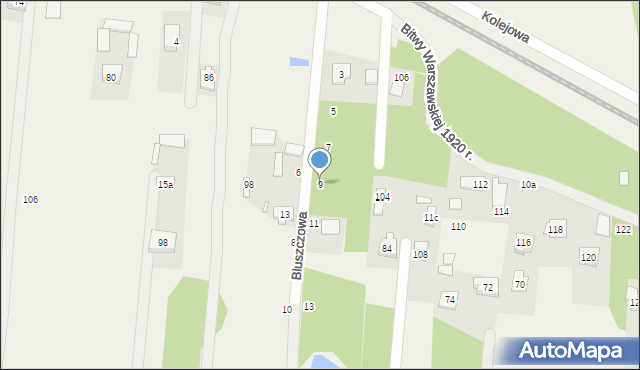 Wielgolas Brzeziński, Bluszczowa, 9, mapa Wielgolas Brzeziński