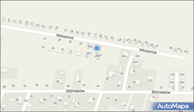 Wielka Wieś, Bliźniaków, 40e, mapa Wielka Wieś