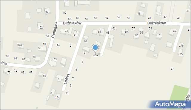 Wielka Wieś, Bliźniaków, 63a, mapa Wielka Wieś