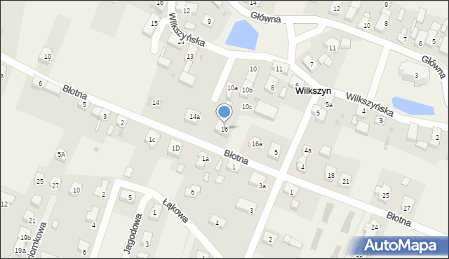 Wilkszyn, Błotna, 16, mapa Wilkszyn