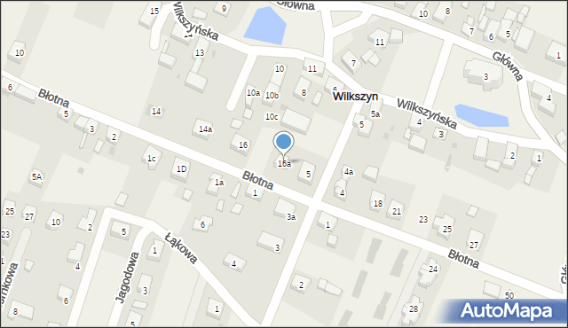 Wilkszyn, Błotna, 16a, mapa Wilkszyn
