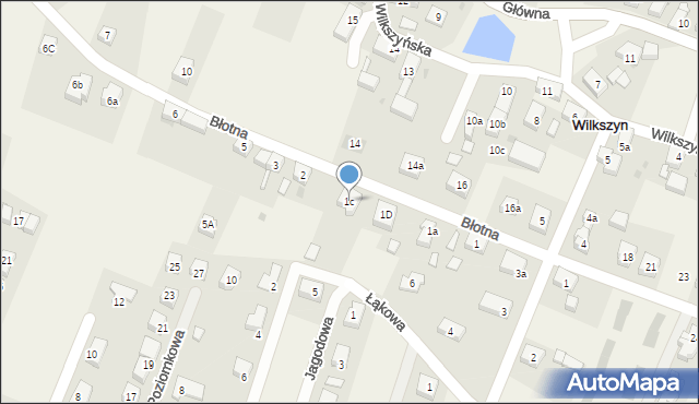 Wilkszyn, Błotna, 1c, mapa Wilkszyn