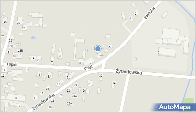 Wiskitki, Błońska, 3, mapa Wiskitki