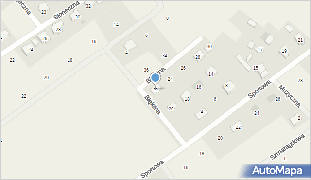Wiślinka, Błękitna, 22, mapa Wiślinka