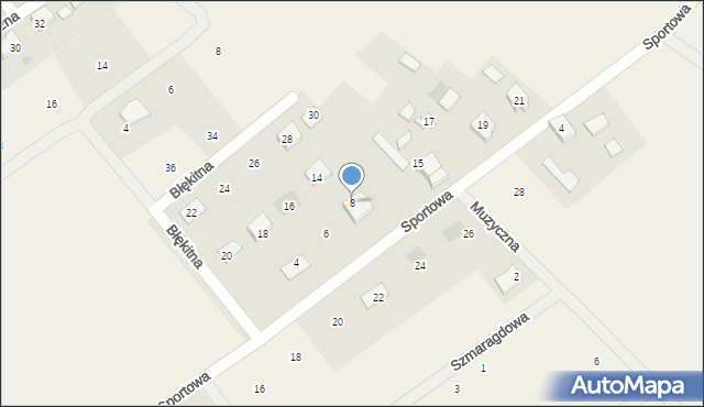 Wiślinka, Błękitna, 8, mapa Wiślinka