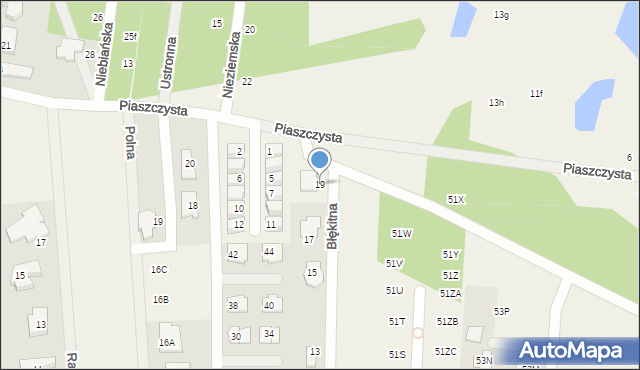 Władysławów, Błękitna, 19, mapa Władysławów