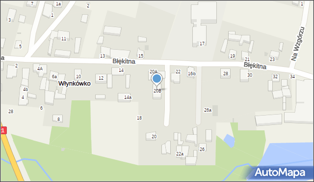 Włynkówko, Błękitna, 20B, mapa Włynkówko
