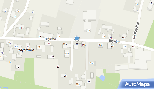 Włynkówko, Błękitna, 22, mapa Włynkówko