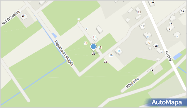Wola Gołkowska, Błękitnego Motyla, 12, mapa Wola Gołkowska