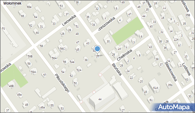 Wołomin, Błońska, 37, mapa Wołomin