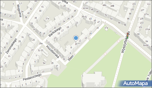 Wrocław, bł. Stein Edyty, 10, mapa Wrocławia