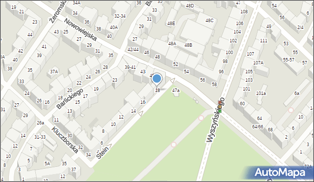 Wrocław, bł. Stein Edyty, 18, mapa Wrocławia