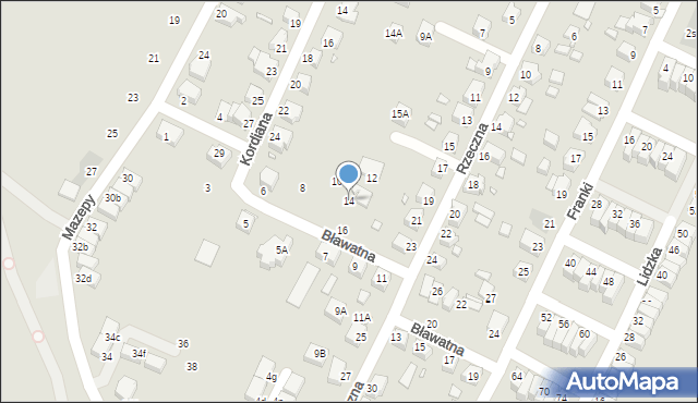 Wrocław, Bławatna, 14, mapa Wrocławia