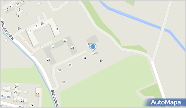 Wrocław, Blizanowicka, 32, mapa Wrocławia