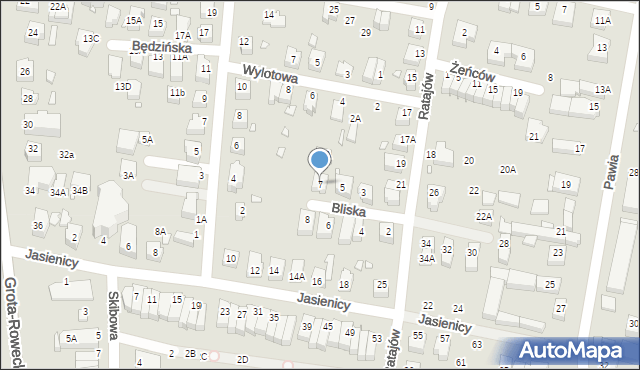 Wrocław, Bliska, 7, mapa Wrocławia