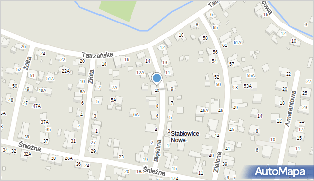 Wrocław, Błękitna, 10, mapa Wrocławia