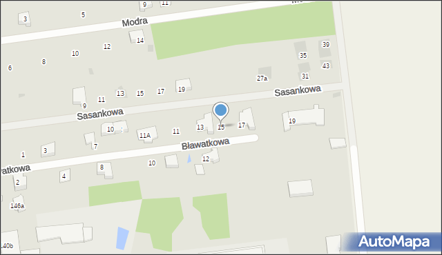 Wyszków, Bławatkowa, 15, mapa Wyszków