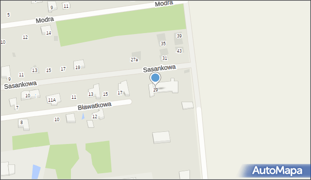 Wyszków, Bławatkowa, 19, mapa Wyszków