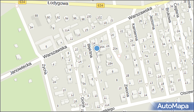 Ząbki, Błękitna, 1, mapa Ząbki