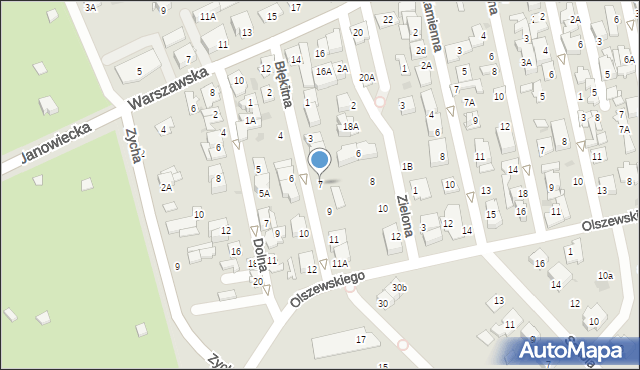 Ząbki, Błękitna, 7, mapa Ząbki