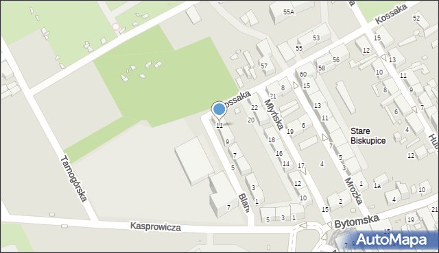 Zabrze, Blani Józefa, 11, mapa Zabrza