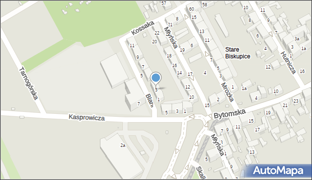 Zabrze, Blani Józefa, 3, mapa Zabrza