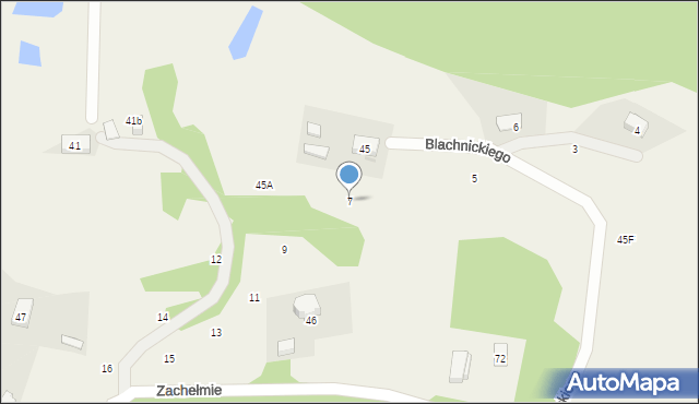 Zachełmie, Blachnickiego Franciszka, ks., 7, mapa Zachełmie