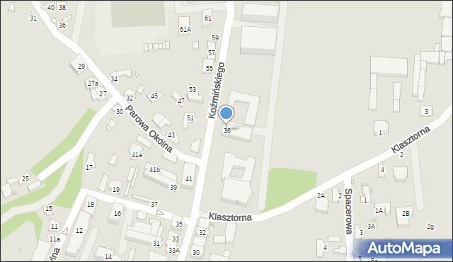 Zakroczym, bł. ojca Honorata Koźmińskiego, 36, mapa Zakroczym
