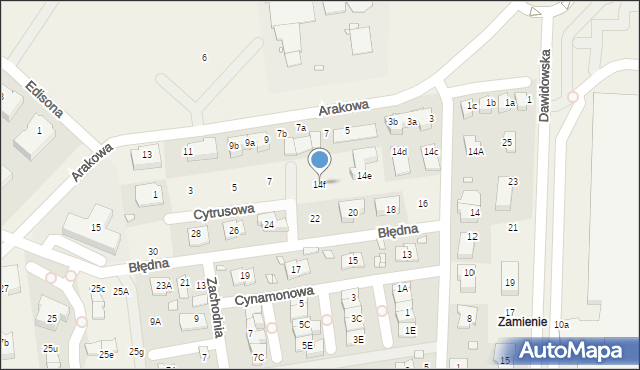 Zamienie, Błędna, 14f, mapa Zamienie