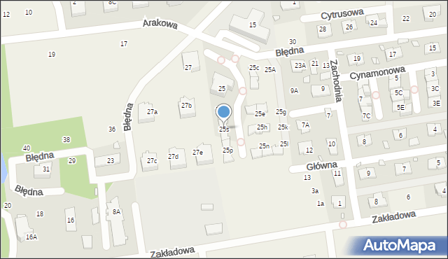Zamienie, Błędna, 25s, mapa Zamienie