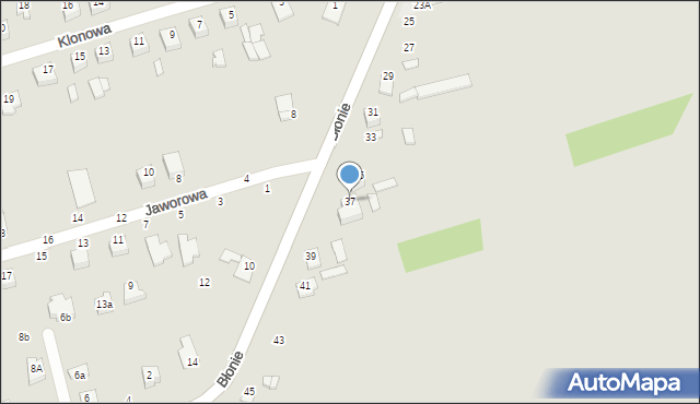 Zamość, Błonie, 37, mapa Zamościa