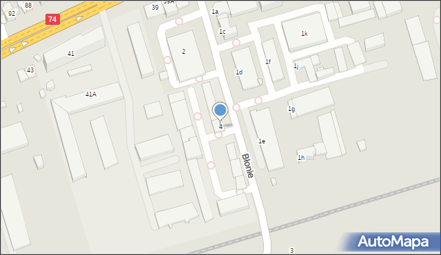 Zamość, Błonie, 4, mapa Zamościa