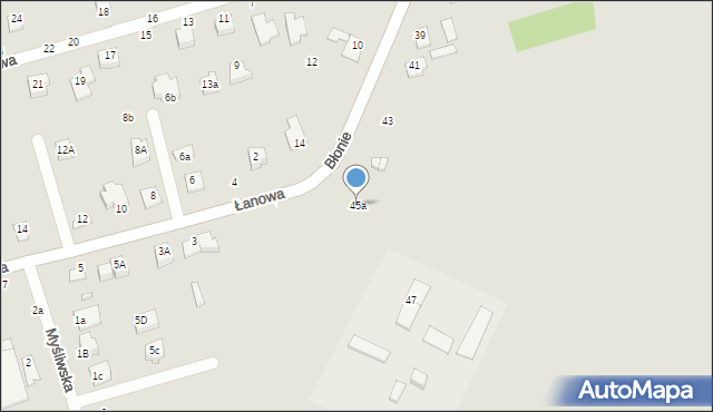 Zamość, Błonie, 45a, mapa Zamościa