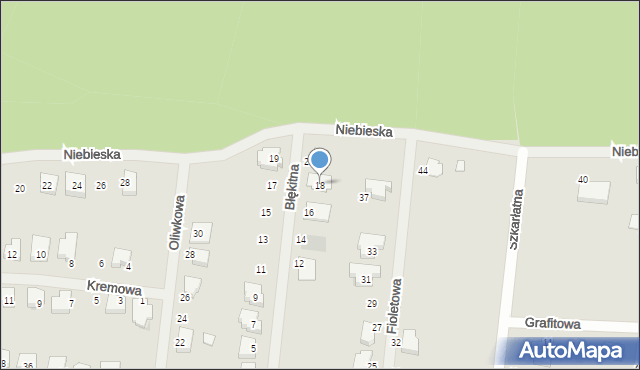 Zielona Góra, Błękitna, 18, mapa Zielona Góra