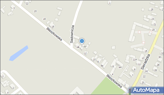 Złoczew, Błaszkowska, 14a, mapa Złoczew